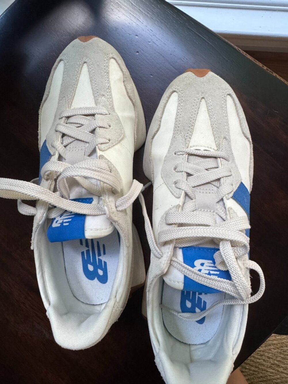 Womens New Balance 327 BLUE MOTIF Sneakers Sz 7.5 - Picture 2 of 8